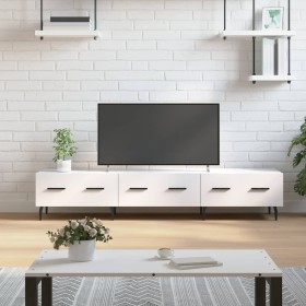 Mueble de TV madera de ingeniería blanco brillo 150x36x30 cm de vidaXL, Muebles TV - Ref: Foro24-829166, Precio: 122,98 €, De...