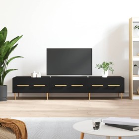 Black engineered wood TV cabinet 150x36x30 cm by vidaXL, TV Furniture - Ref: Foro24-829141, Price: 114,99 €, Discount: %