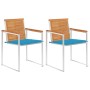 Garden chairs with cushions 2 pcs solid acacia wood and steel by vidaXL, Garden chairs - Ref: Foro24-3061492, Price: 259,99 €...