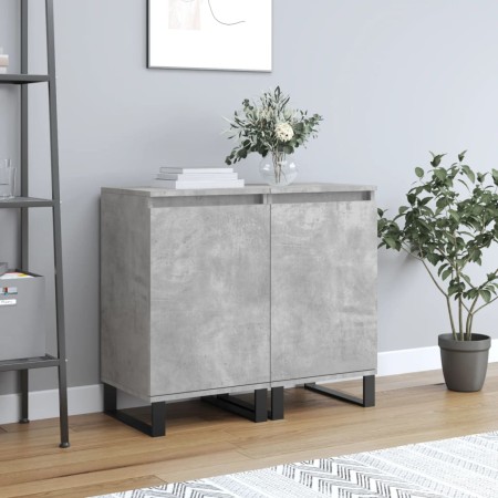 Sideboards 2 pcs concrete gray engineered wood 40x35x70 cm by vidaXL, Sideboards - Ref: Foro24-831077, Price: 95,53 €, Discou...