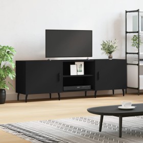 Black engineered wood TV cabinet 150x30x50 cm by vidaXL, TV Furniture - Ref: Foro24-829109, Price: 91,99 €, Discount: %