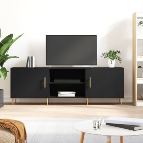 Mueble para TV madera de ingeniería negro 150x30x50 cm de vidaXL, Muebles TV - Ref: Foro24-829085, Precio: 111,99 €, Descuent...