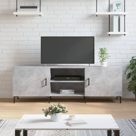 Mueble de TV madera de ingeniería gris hormigón 150x30x50 cm de vidaXL, Muebles TV - Ref: Foro24-829104, Precio: 86,99 €, Des...