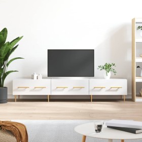 Mueble de TV madera de ingeniería blanco brillo 150x36x30 cm de vidaXL, Muebles TV - Ref: Foro24-829142, Precio: 95,99 €, Des...