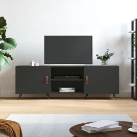 Black engineered wood TV cabinet 150x30x50 cm by vidaXL, TV Furniture - Ref: Foro24-829069, Price: 79,99 €, Discount: %