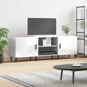 Glossy white engineered wood TV cabinet 150x30x50 cm by vidaXL, TV Furniture - Ref: Foro24-829110, Price: 94,26 €, Discount: %