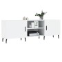 Glossy white engineered wood TV cabinet 150x30x50 cm by vidaXL, TV Furniture - Ref: Foro24-829110, Price: 94,26 €, Discount: %