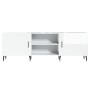 Glossy white engineered wood TV cabinet 150x30x50 cm by vidaXL, TV Furniture - Ref: Foro24-829110, Price: 94,26 €, Discount: %