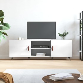 Glossy white engineered wood TV cabinet 150x30x50 cm by vidaXL, TV Furniture - Ref: Foro24-829070, Price: 85,41 €, Discount: %