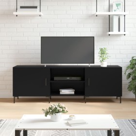 Black engineered wood TV cabinet 150x30x50 cm by vidaXL, TV Furniture - Ref: Foro24-829101, Price: 107,02 €, Discount: %