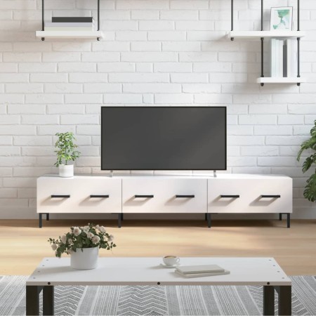 Mueble de TV madera de ingeniería blanco brillo 150x36x30 cm de vidaXL, Muebles TV - Ref: Foro24-829158, Precio: 100,96 €, De...