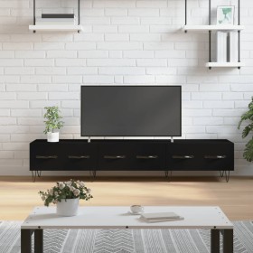 Mueble de TV madera de ingeniería negro 150x36x30 cm de vidaXL, Muebles TV - Ref: Foro24-829149, Precio: 103,99 €, Descuento: %