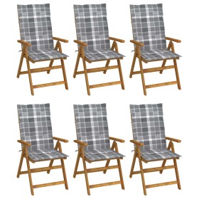 Folding garden chairs 6 units and solid acacia wood cushions by vidaXL, Garden chairs - Ref: Foro24-3064133, Price: 483,84 €,...