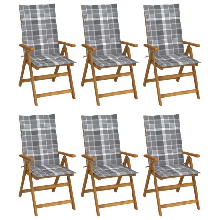 Folding garden chairs 6 units and solid acacia wood cushions by vidaXL, Garden chairs - Ref: Foro24-3064133, Price: 485,95 €,...