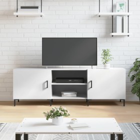 Glossy white engineered wood TV cabinet 150x30x50 cm by vidaXL, TV Furniture - Ref: Foro24-829102, Price: 92,99 €, Discount: %