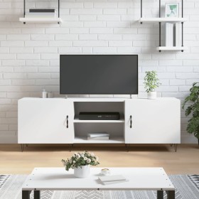 White engineered wood TV cabinet 150x30x50 cm by vidaXL, TV Furniture - Ref: Foro24-829092, Price: 82,99 €, Discount: %