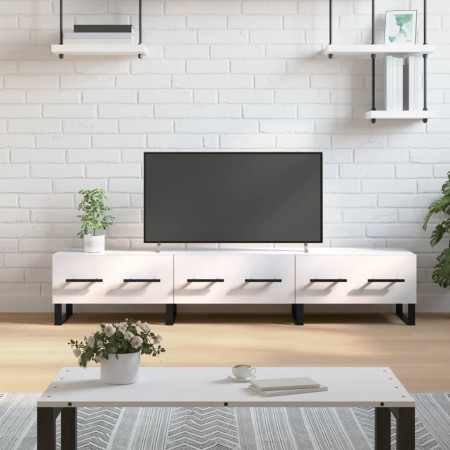 Glossy white engineered wood TV cabinet 150x36x30 cm by vidaXL, TV Furniture - Ref: Foro24-829174, Price: 121,38 €, Discount: %