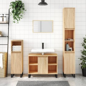 Sonoma oak engineered wood bathroom cabinet 80x33x60 cm by vidaXL, bathroom vanities - Ref: Foro24-831639, Price: 68,89 €, Di...