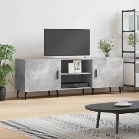 Concrete gray engineered wood TV cabinet 150x30x50 cm by vidaXL, TV Furniture - Ref: Foro24-829112, Price: 86,99 €, Discount: %