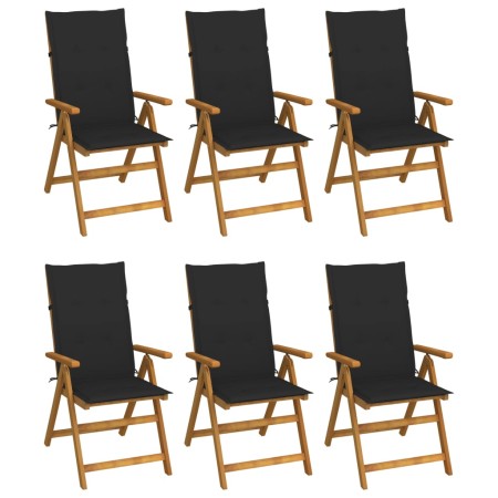 6 pcs folding garden chairs and solid acacia wood cushions by vidaXL, Garden chairs - Ref: Foro24-3064126, Price: 480,77 €, D...