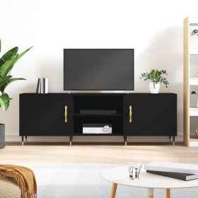 Engineered wood TV stand in black, 150x30x50 cm by vidaXL, TV Furniture - Ref: Foro24-829077, Price: 99,60 €, Discount: %