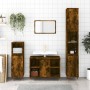 Engineered wood bathroom furniture in smoked oak, 80x33x60 cm. by vidaXL, bathroom vanities - Ref: Foro24-831625, Price: 65,9...