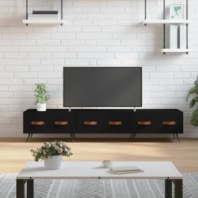 Mueble de TV madera de ingeniería negro 150x36x30 cm de vidaXL, Muebles TV - Ref: Foro24-829125, Precio: 107,88 €, Descuento: %