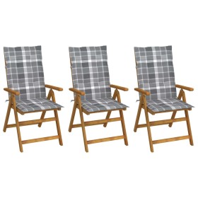 3 pcs folding garden chairs and solid acacia wood cushions by vidaXL, Garden chairs - Ref: Foro24-3064103, Price: 247,48 €, D...