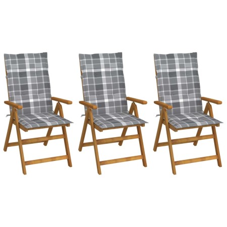 3 pcs folding garden chairs and solid acacia wood cushions by vidaXL, Garden chairs - Ref: Foro24-3064103, Price: 247,67 €, D...