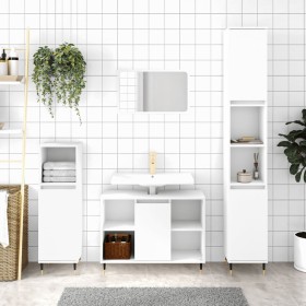 White engineered wood bathroom cabinet 80x33x60 cm by vidaXL, bathroom vanities - Ref: Foro24-831620, Price: 57,99 €, Discoun...