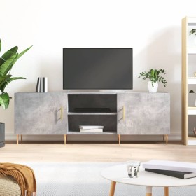 Concrete gray engineered wood TV cabinet 150x30x50 cm by vidaXL, TV Furniture - Ref: Foro24-829088, Price: 93,33 €, Discount: %