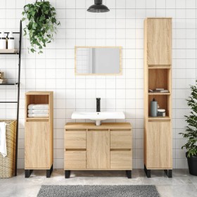 Sonoma oak plywood bathroom cabinet 30x30x100 cm by vidaXL, bathroom vanities - Ref: Foro24-831567, Price: 68,80 €, Discount: %