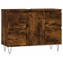 Mueble de baño madera de ingeniería roble ahumado 80x33x60 cm de vidaXL, Tocadores de baño - Ref: Foro24-831657, Precio: 78,4...