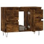 Mueble de baño madera de ingeniería roble ahumado 80x33x60 cm de vidaXL, Tocadores de baño - Ref: Foro24-831657, Precio: 78,4...