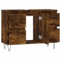 Mueble de baño madera de ingeniería roble ahumado 80x33x60 cm de vidaXL, Tocadores de baño - Ref: Foro24-831657, Precio: 78,4...