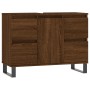 Engineered wood bathroom furniture in brown oak, 80x33x60 cm. by vidaXL, bathroom vanities - Ref: Foro24-831667, Price: 76,99...