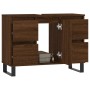 Engineered wood bathroom furniture in brown oak, 80x33x60 cm. by vidaXL, bathroom vanities - Ref: Foro24-831667, Price: 76,99...