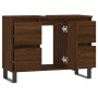 Engineered wood bathroom furniture in brown oak, 80x33x60 cm. by vidaXL, bathroom vanities - Ref: Foro24-831667, Price: 76,99...