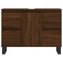 Engineered wood bathroom furniture in brown oak, 80x33x60 cm. by vidaXL, bathroom vanities - Ref: Foro24-831667, Price: 76,99...