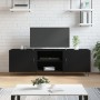 Black engineered wood TV cabinet 150x30x50 cm by vidaXL, TV Furniture - Ref: Foro24-829093, Price: 93,63 €, Discount: %