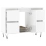 Mueble de baño madera de ingeniería blanco brillo 80x33x60 cm de vidaXL, Tocadores de baño - Ref: Foro24-831654, Precio: 113,...