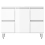 Glossy white engineered wood bathroom cabinet 80x33x60 cm by vidaXL, bathroom vanities - Ref: Foro24-831654, Price: 113,91 €,...