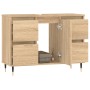 Sonoma oak engineered wood bathroom cabinet 80x33x60 cm by vidaXL, bathroom vanities - Ref: Foro24-831647, Price: 98,99 €, Di...