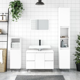 Engineered wood bathroom cabinet in white, 80x33x60 cm by vidaXL, bathroom vanities - Ref: Foro24-831652, Price: 97,99 €, Dis...