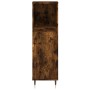 Armario de baño madera contrachapada roble ahumado 30x30x100 cm de vidaXL, Tocadores de baño - Ref: Foro24-831553, Precio: 50...