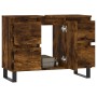 Mueble de baño madera de ingeniería roble ahumado 80x33x60 cm de vidaXL, Tocadores de baño - Ref: Foro24-831665, Precio: 86,9...