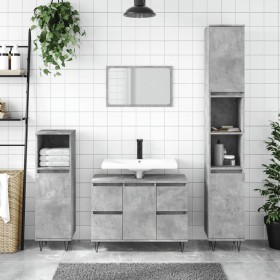 Mueble de baño madera de ingeniería gris hormigón 80x33x60 cm de vidaXL, Tocadores de baño - Ref: Foro24-831656, Precio: 91,9...