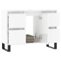 Glossy white engineered wood bathroom cabinet 80x33x60 cm by vidaXL, bathroom vanities - Ref: Foro24-831662, Price: 114,79 €,...