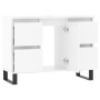 Glossy white engineered wood bathroom cabinet 80x33x60 cm by vidaXL, bathroom vanities - Ref: Foro24-831662, Price: 114,79 €,...