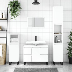 Armario de baño madera de ingeniería blanco 30x30x100 cm de vidaXL, Tocadores de baño - Ref: Foro24-831564, Precio: 51,79 €, ...